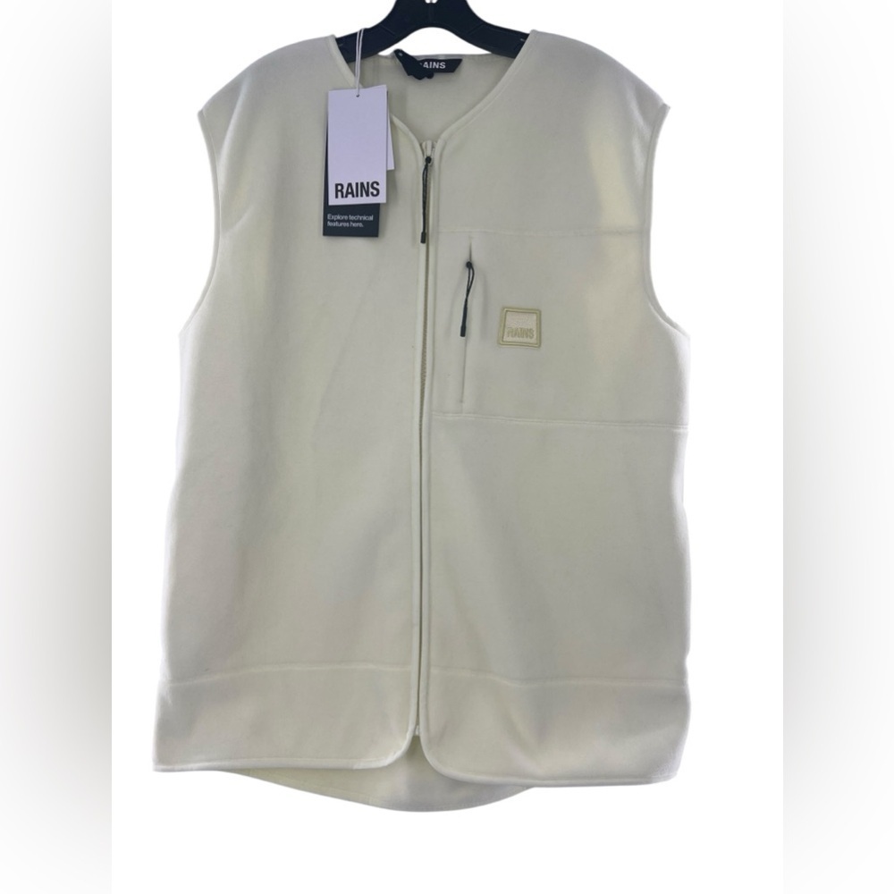 NWT Rains Fleece Unisex Vest in Pale Yellow L